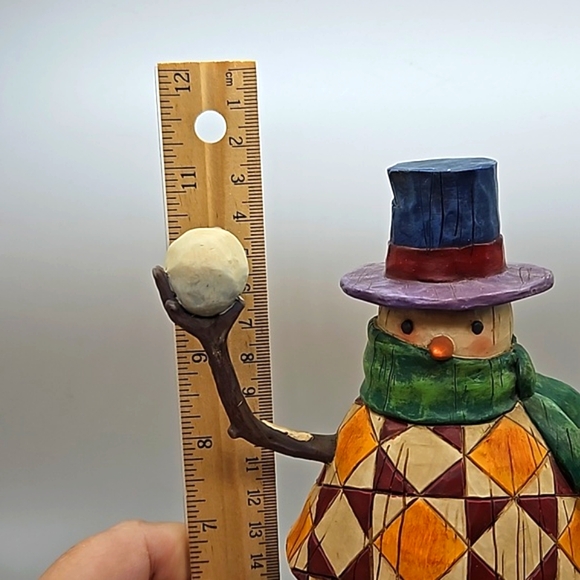 JIM SHORE "Winter's Mischief" Snowman w/snowball figurine - Picture 10 of 14
